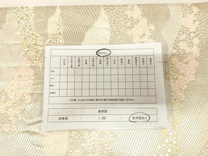 平和屋着物◎西陣　服部織物謹製　六通柄袋帯　唐織　松風　金銀糸　正絹　逸品　AABM9852yx
