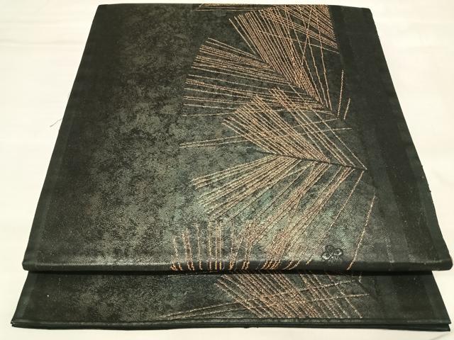 平和屋着物◎六通柄袋帯　松　金糸　引箔　正絹　逸品　AABM9891yx
