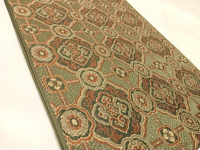 平和屋着物◎六通柄　本京袋帯　蜀江花文　金糸　正絹　逸品　AABM9906yx