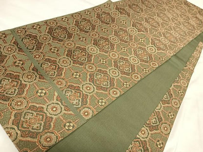 平和屋着物◎六通柄　本京袋帯　蜀江花文　金糸　正絹　逸品　AABM9906yx