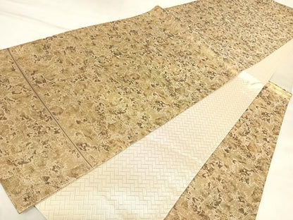 平和屋着物◎佐賀錦　六通柄袋帯　霞文　金糸　正絹　逸品　AABM9975yx