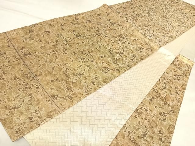 平和屋着物◎佐賀錦　六通柄袋帯　霞文　金糸　正絹　逸品　AABM9975yx