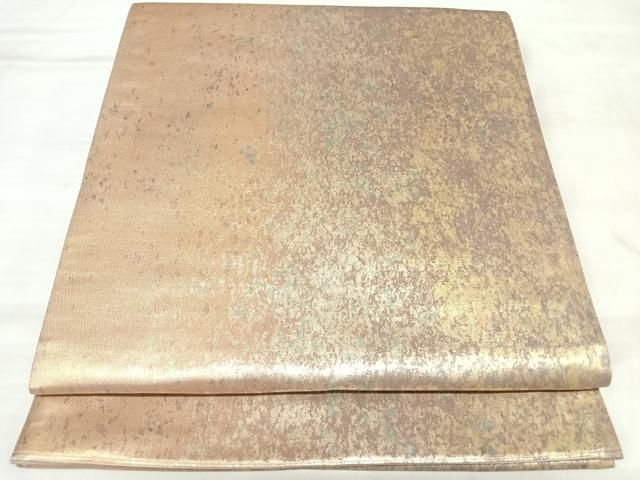 平和屋着物◎六通柄袋帯　霞文　金糸　引箔　正絹　逸品　AABN0069yx