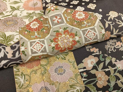 平和屋着物●豪華色留袖　駒刺繍　亀甲花唐草文　金彩　ロング丈　正絹　逸品　AABN0401ph