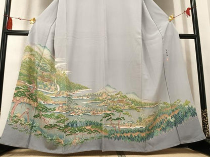 平和屋着物●豪華色留袖　友禅　作家物　加賀兼六園　暈し染め　正絹　逸品　AABN0402ph