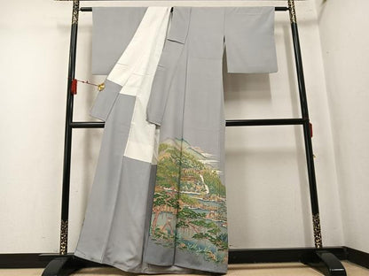 平和屋着物●豪華色留袖　友禅　作家物　加賀兼六園　暈し染め　正絹　逸品　AABN0402ph