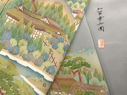 平和屋着物●豪華色留袖　友禅　作家物　加賀兼六園　暈し染め　正絹　逸品　AABN0402ph