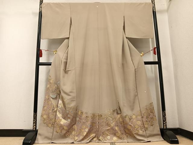 平和屋着物●豪華色留袖　作家物　孔雀花文　暈し染め　金彩　正絹　逸品　AABN0404ph