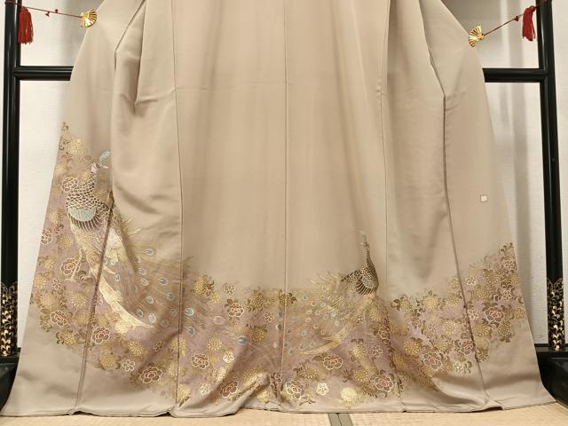 平和屋着物●豪華色留袖　作家物　孔雀花文　暈し染め　金彩　正絹　逸品　AABN0404ph
