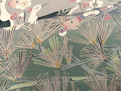 平和屋着物●豪華色留袖　友禅　作家物　群鳥梅松文　暈し染め　正絹　逸品　AABN0405ph
