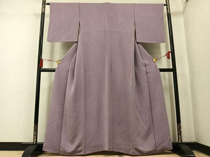 平和屋着物●上質な色無地　草花地紋　薄柿色　正絹　逸品　AABN0406ph