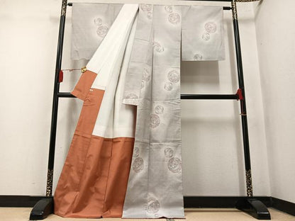 平和屋着物●本場大島紬　白大島　9マルキ　鞠　正絹　逸品　AABN0416ph