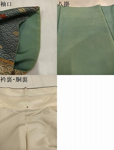 平和屋着物●ファッションデザイナー 花井幸子　訪問着　草花文　金彩　正絹　逸品　AABN0424ph