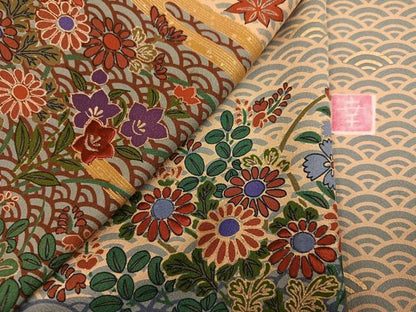 平和屋着物●ファッションデザイナー 花井幸子　訪問着　草花文　金彩　正絹　逸品　AABN0424ph