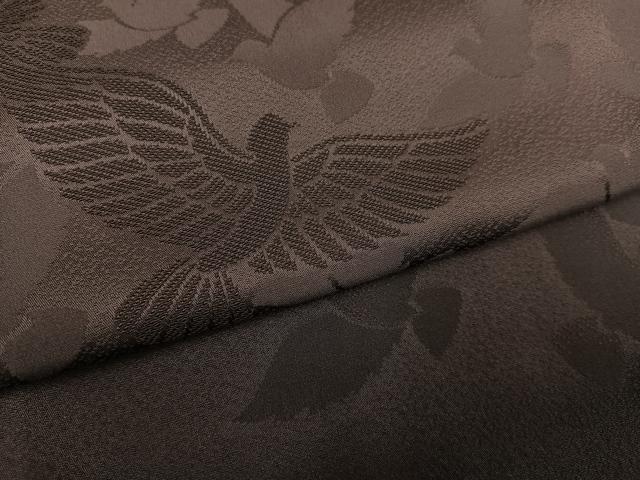 平和屋着物●染色作家　斉藤三才　無地絵羽訪問着　三才鳥　樺茶色　丹後ちりめん　反端付き　正絹　逸品　AABN0444ph