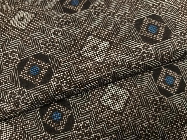 平和屋着物●本場大島紬　龍郷絣　幾何学文様　正絹　逸品　AABN0446ph