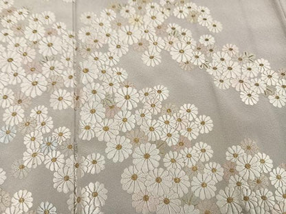 平和屋着物●豪華色留袖　総刺繍　枝花文　金糸　正絹　逸品　AABN0457ph