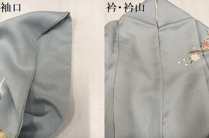 平和屋着物●訪問着　駒刺繍　草花船文　金彩　松坂屋扱い　正絹　逸品　AABN0458ph