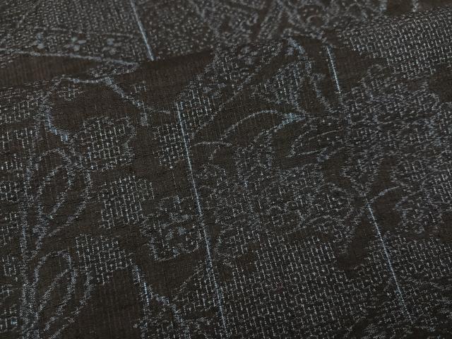 平和屋着物●本場結城紬　重要無形文化財　100亀甲　草花文　正絹　逸品　AABN0462ph