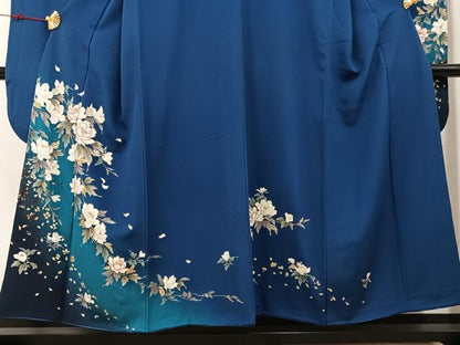 平和屋着物●豪華振袖　枝花文　暈し染め　金銀彩　鈴乃屋扱い　正絹　逸品　AABN0469ph