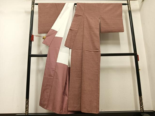 平和屋着物●上質な紬　霞文　正絹　逸品　AABN0480ph