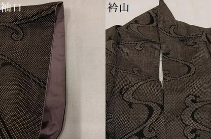 平和屋着物●本場大島紬　7マルキ　流水文　正絹　逸品　AABN0481ph