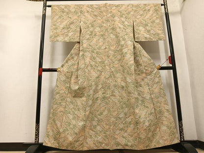平和屋着物●本場結城紬　重要無形文化財　100亀甲　樹林文　モロ入り　正絹　逸品　AABN0485ph