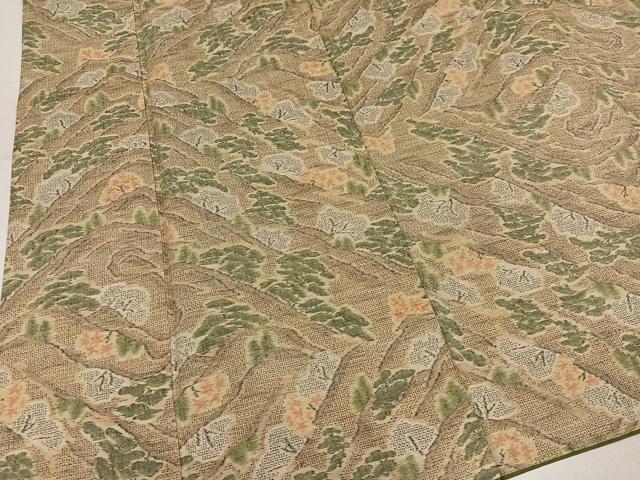 平和屋着物●本場結城紬　重要無形文化財　100亀甲　樹林文　モロ入り　正絹　逸品　AABN0485ph