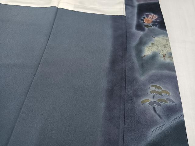 平和屋着物●訪問着　草花文　暈し染め　丹後ちりめん　反端付き　正絹　逸品　未使用　AABN0492ph
