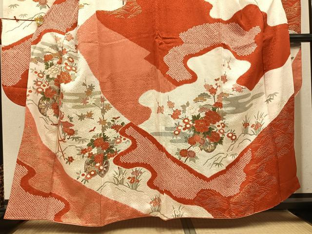 平和屋着物●豪華振袖　絞り　鳳凰花車文　金彩　正絹　逸品　AABN0499ph