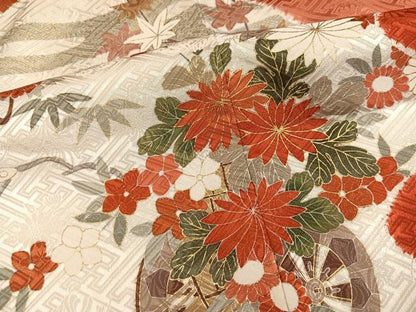 平和屋着物●豪華振袖　絞り　鳳凰花車文　金彩　正絹　逸品　AABN0499ph