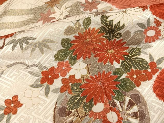 平和屋着物●豪華振袖　絞り　鳳凰花車文　金彩　正絹　逸品　AABN0499ph
