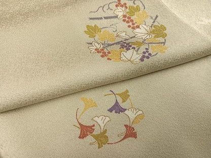 平和屋着物●上質な小紋　草花文　金彩　正絹　逸品　AABN0503ph