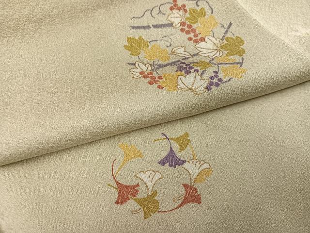平和屋着物●上質な小紋　草花文　金彩　正絹　逸品　AABN0503ph