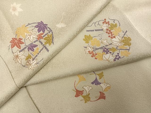 平和屋着物●上質な小紋　草花文　金彩　正絹　逸品　AABN0503ph