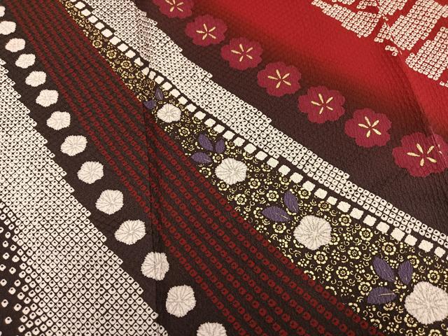 平和屋着物●豪華振袖　絞り　梅文　金彩　ロング丈　正絹　逸品　AABN0504ph