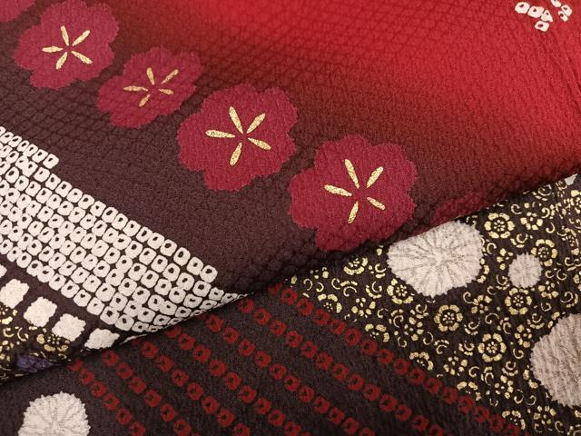 平和屋着物●豪華振袖　絞り　梅文　金彩　ロング丈　正絹　逸品　AABN0504ph