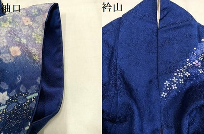 平和屋着物●豪華振袖　辻が花　暈し染め　金彩　銀通し地　正絹　逸品　AABN0509ph