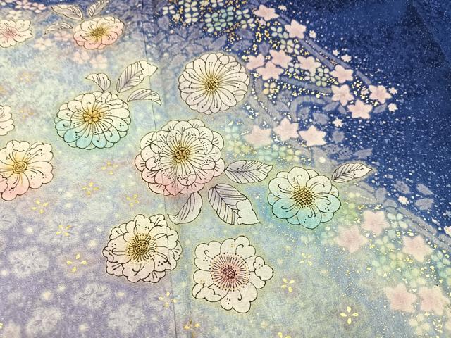 平和屋着物●豪華振袖　辻が花　暈し染め　金彩　銀通し地　正絹　逸品　AABN0509ph