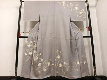 平和屋着物●訪問着　駒刺繍　更紗文　金彩　正絹　逸品　未使用　AABN0516ph