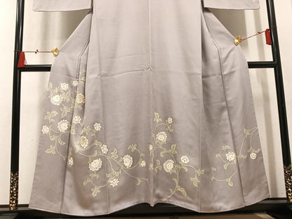 平和屋着物●訪問着　駒刺繍　更紗文　金彩　正絹　逸品　未使用　AABN0516ph