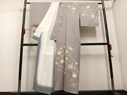 平和屋着物●訪問着　駒刺繍　更紗文　金彩　正絹　逸品　未使用　AABN0516ph