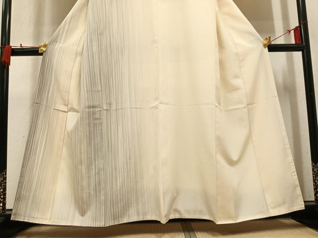 平和屋着物●やまだ織　訪問着　縞　ますいわ屋扱い　正絹　逸品　AABN0530ph