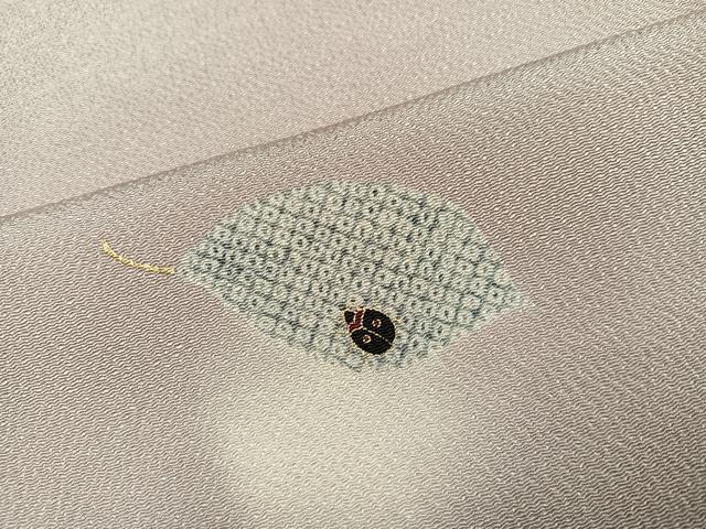 平和屋着物●上質な小紋　てんとう虫　ほたる暈し　金彩　鬼しぼ縮緬　正絹　逸品　AABN0532ph