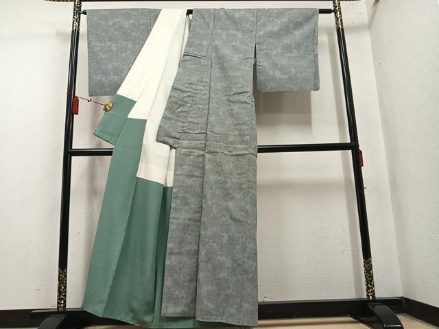 平和屋着物●本場結城紬　重要無形文化財　楓文　正絹　逸品　未使用　AABN0535ph