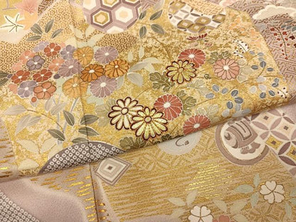 平和屋着物●創業460年・千總　訪問着　駒刺繍　吉祥草花文　暈し染め　金彩　高島屋扱い　正絹　逸品　AABN0550ph