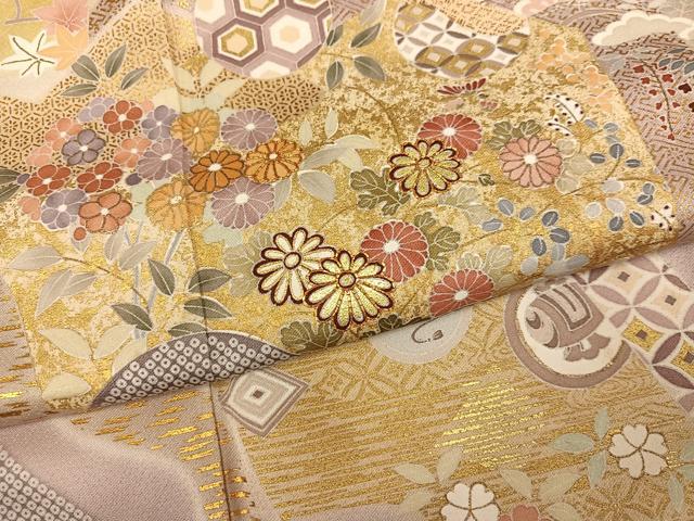 平和屋着物●創業460年・千總　訪問着　駒刺繍　吉祥草花文　暈し染め　金彩　高島屋扱い　正絹　逸品　AABN0550ph