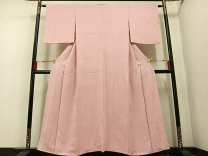 平和屋着物●上質な色無地　御所車風景草花文地紋　虹色　正絹　逸品　AABN0556ph