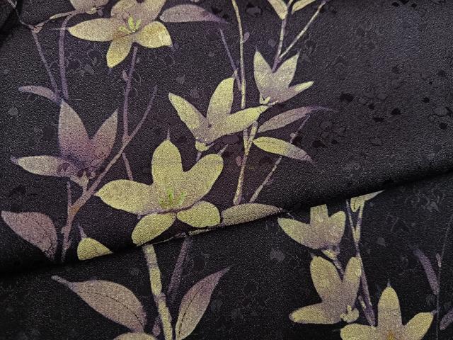 平和屋着物●訪問着　ろうけつ染　枝花文　正絹　逸品　AABN0558ph