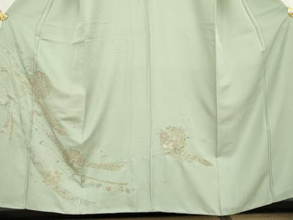 平和屋着物●中国三大刺繍　汕頭刺繍　スワトウ刺繍　相良刺繍　訪問着　鬘帯花文　さが美扱い　正絹　逸品　AABN0574cs